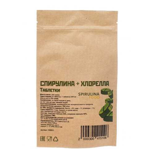Спирулина + Хлорелла таблетки 250 гр.