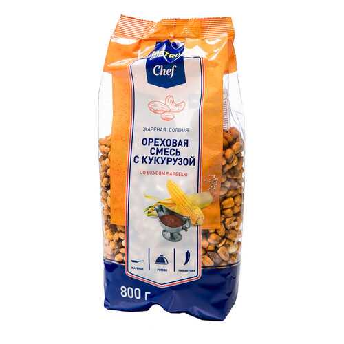 Смесь ореховая с кукурузой со вкусом барбекю жареная соленая Chef 800 г