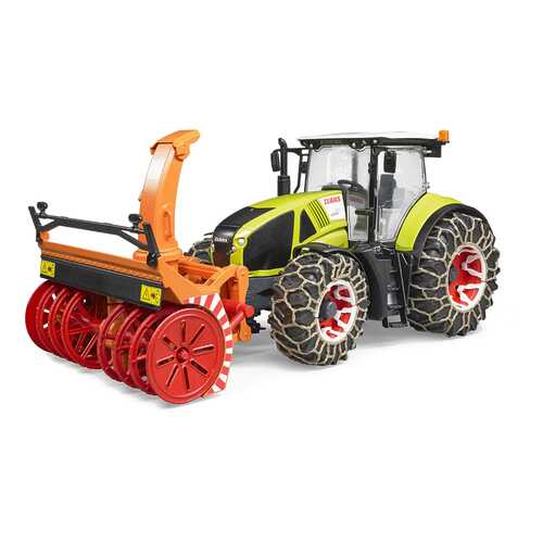Трактор Bruder Claas Axion 950 c цепями и снегоочистителем 03-017