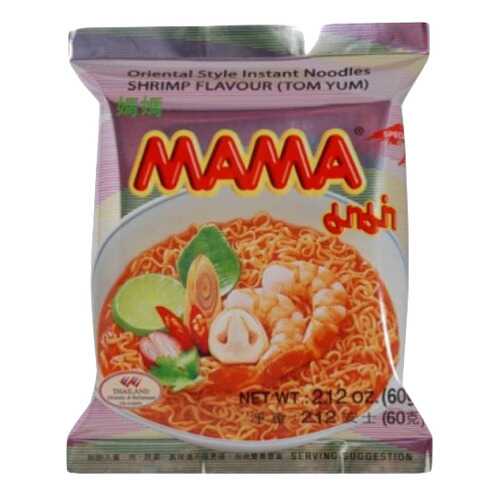Лапша Mama тайская быстрого приготовления со вкусом креветки том-ям 60 г