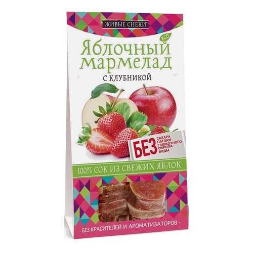 Мармелад Живые снеки яблочный c клубникой 100 г