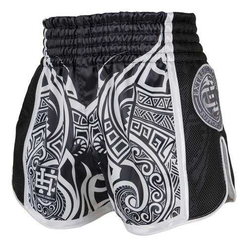 Шорты для единоборств Extreme Hobby Muay Thai Moko черные, L, 190 см