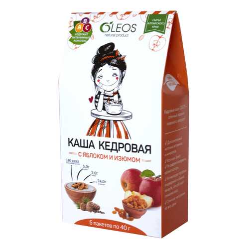 Каша кедровая Oleos с яблоком и изюмом 200 г