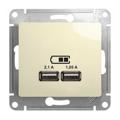 SE Glossa Бежевая Розетка USB 5В/2100мА, 2х5В/1050мА (GSL000233)