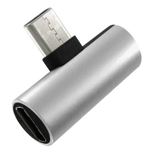 Переходник USB Type-C to USB Type-C (Charging) + USB Type-C (Audio) silver