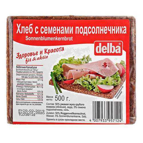 Хлеб Delba с семенами подсолнечника, 500 гр.