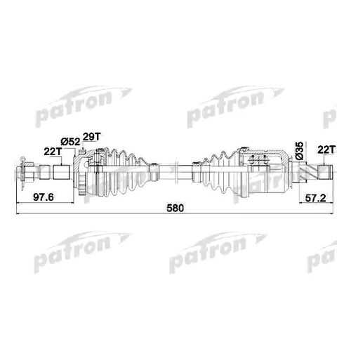 Приводной вал PATRON PDS0347
