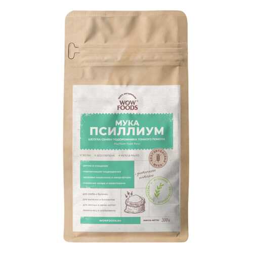Псиллиум, мука WOWFOODS мука из шелухи семян подорожника тонкого помола 300 г