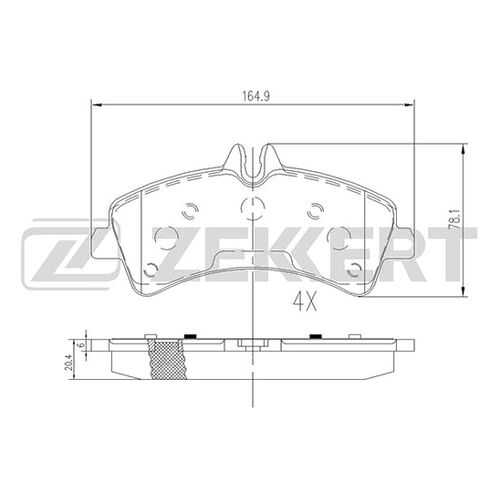 Комплект тормозных колодок, дисковый тормоз ZEKKERT BS-2185