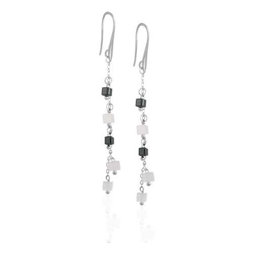 Серьги Lattrice, вставка гематит, артикул 54655677
