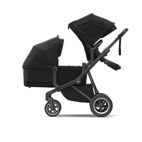 Коляска Thule Sleek + люлька, черный цвет, с черной рамой