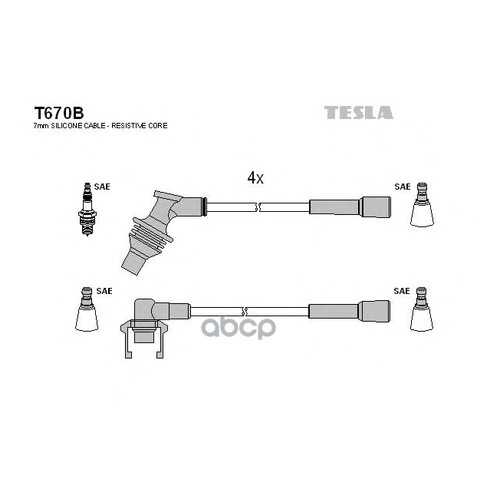 Комплект Проводов Зажигания TESLA T670B