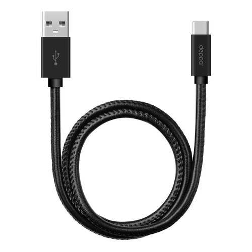 Deppa кабель TypeC кожа 1.2m black