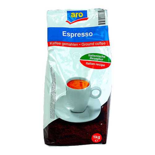 Кофе Aro espresso обжаренный в зернах для эспрессо 1 кг