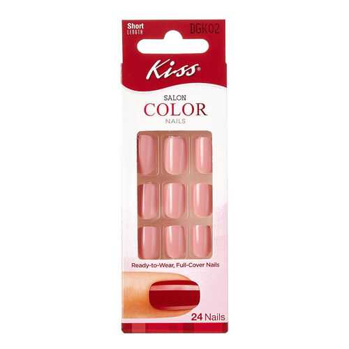 Накладные ногти Kiss Salon Color Nails Set пудровая роза 24 шт
