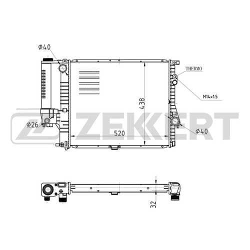 Радиатор охлаждения двигателя ZEKKERT MK-1072