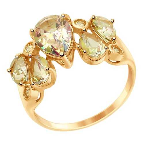 Кольцо женское SOKOLOV из золота с топазами Swarovski 714991 р.17.5