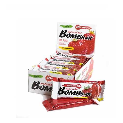 BOMBBAR Bombbar Протеиновые батончики Bombbar, 20 шт, вкус: клубника