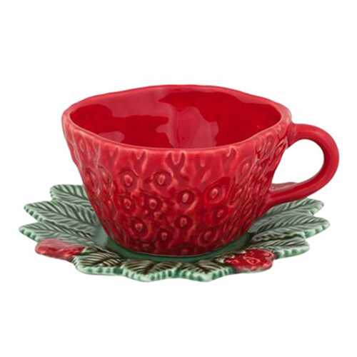 Кофейная чашка с блюдцем Bordallo Pinheiro Strawberries 300 мл
