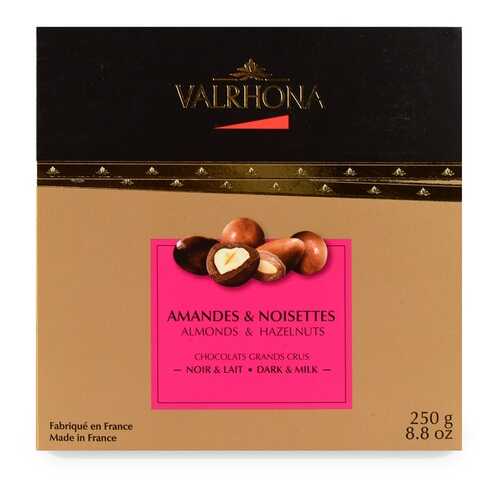 Драже Valrhona Ассорти из фундука и миндаля в молочном и горьком шоколаде, 250г Франция
