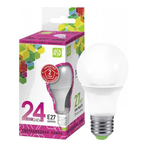 Лампочка ASD A60 E27 24W 6500K LED-A60-standard
