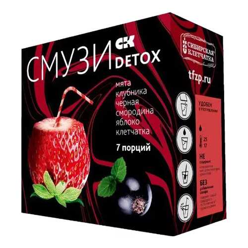 Смузи Сибирская клетчатка detox мята клубника черная смородина яблоко 84 г