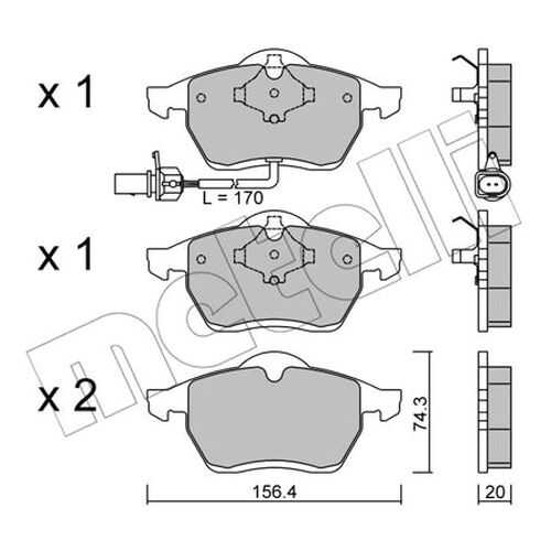 Комплект тормозных дисковых колодок METELLI 22-0279-1