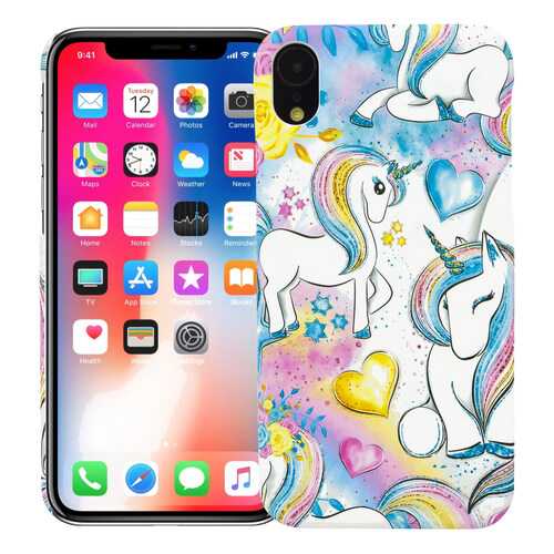 Чехол KAWAI для iPhone XRЕдинороги в акварели