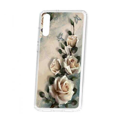 Чехол Kruche Huawei P20 Print Белые розы