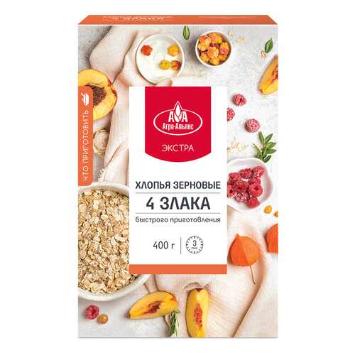 Хлопья Агро-Альянс Экстра 4 злака, 400 гр
