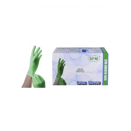 Перчатки медицинские SFM Hospital Products латексные 50 пар SMOOTH SKIN mint 50 XS зеленый