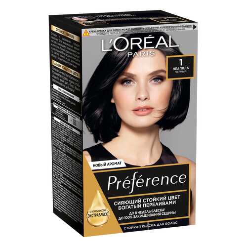 Краска для волос L'Oreal Paris Preference тон 1,0 неаполь черный 40мл