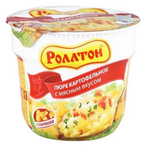 Пюре картофельное быстрого приготовления Роллтон с мясным вкусом с сухариками 40 г