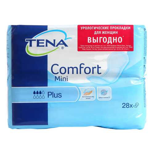 Урологические прокладки для женщин, 28 шт. Tena Comfort Mini Plus