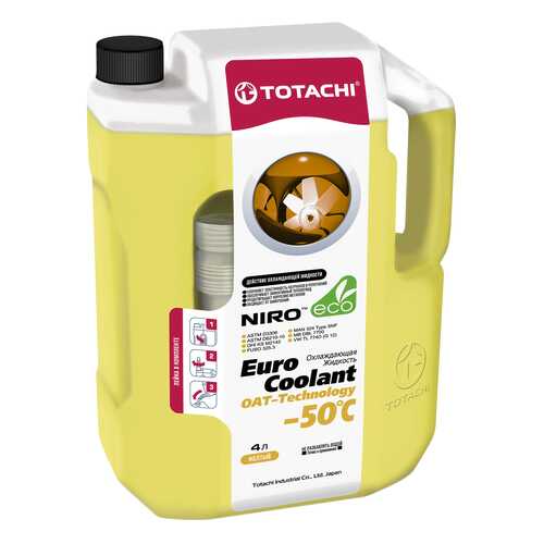 Охлаждающая жидкость TOTACHI NIRO EURO COOLANT OAT - Technology -50 C, 4л