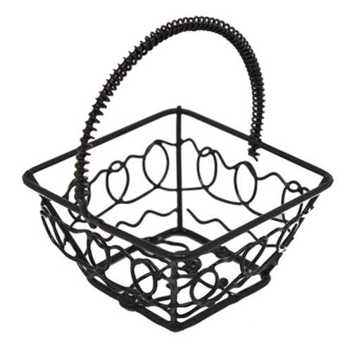 Корзинка витая металлическая квадратная, 7*6см черный