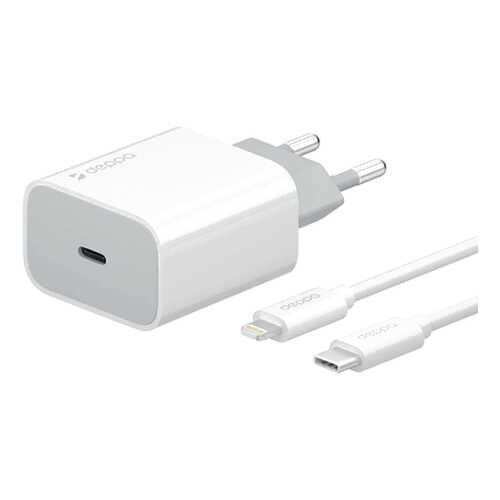 Сетевое зарядное устройство Deppa USB Type-C, PD, 18W + кабель USB-C/Lightning MFI,