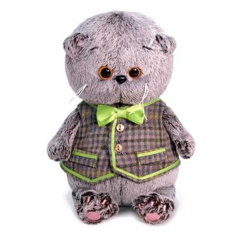 Мягкая игрушка BUDI BASA Басик BABY в клетчатом жилете, 20 см