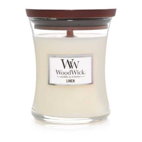 Аромасвеча Woodwick средняя Лен