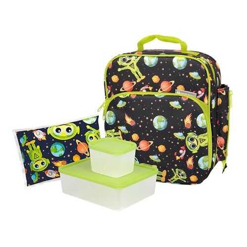 Сумка для ланча + 2 ланч-бокса + охлаждающий пакет Lunch Box Kit (ALIEN)