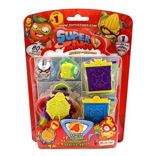 Игровой набор SuperZings Блистер 4 фигурки и 2 убежища Magic Box Toys