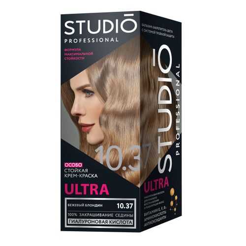 Комплект ULTRA для окрашивания волос STUDIO PROFESSIONAL 10.37 бежевый блондин 2*50+15 мл