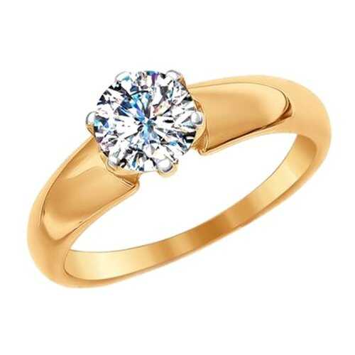 Помолвочное кольцо женское SOKOLOV из золота со Swarovski Zirconia 81010236 р.17.5