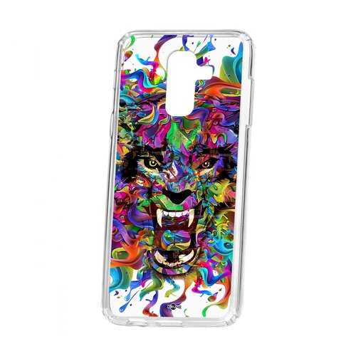 Чехол Kruche Samsung Galaxy A6 Plus (2018) A605f Print Colored beast