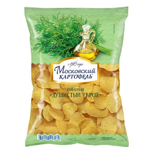 Чипсы картофельные рифленые Московский картофель душистый укроп 150 г