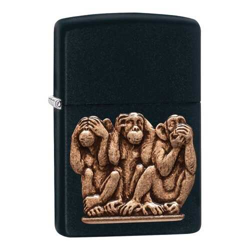 Зажигалка Zippo Three Monkeys Black Matte