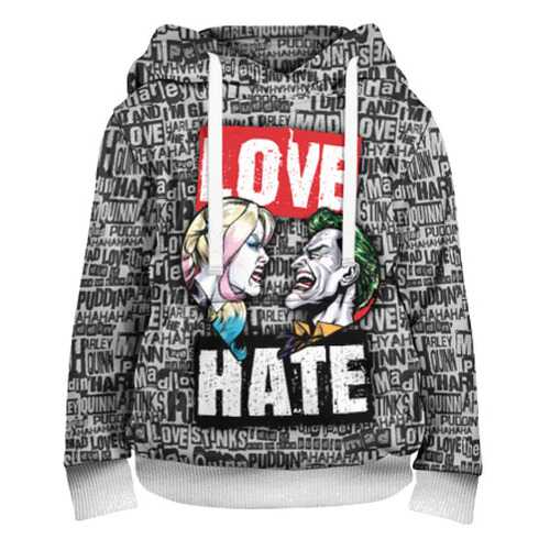 Детская толстовка ВсеМайки 3D Love Hate, р. 140