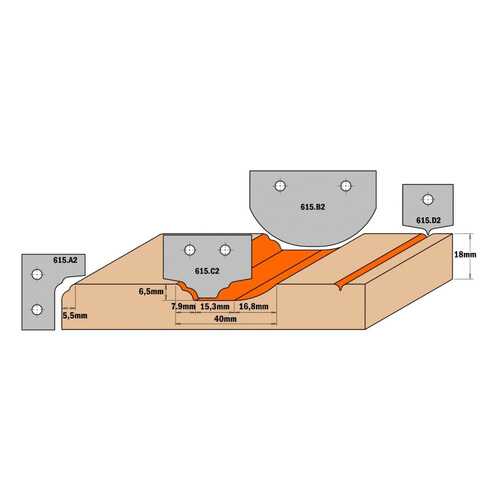 Нож твердосплавный 50x30x2 (профиль B2) CMT 615.B2