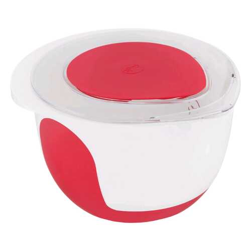 Миска для смешивания Emsa Mix&Bake, с крышкой, цвет: белый, красный, 2 л, 3100508018