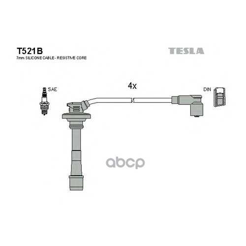 Комплект Проводов Зажигания TESLA T521B
